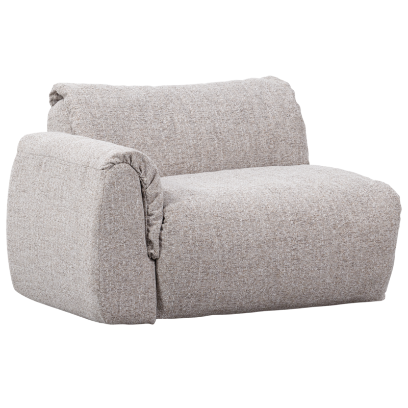 WOOOD-collectie Baggy 1-Zits Met Arm Links Geweven Stof Naturel Melange
