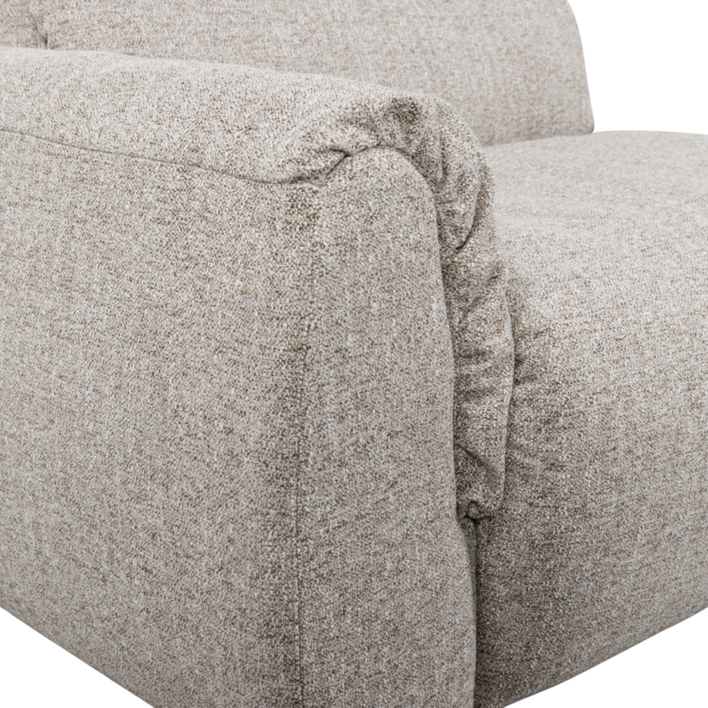 WOOOD-collectie Baggy 1-Zits Met Arm Links Geweven Stof Naturel Melange