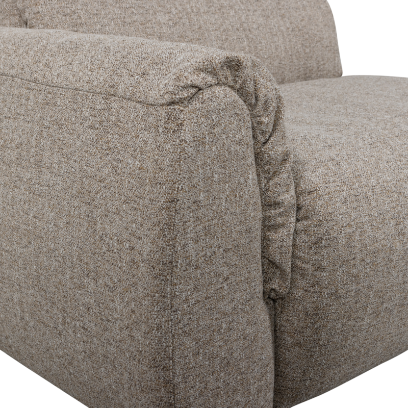 WOOOD-collectie Baggy Hoekbank Rechts Geweven Stof Bruin Melange