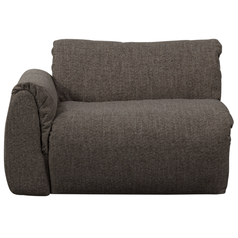 WOOOD-collectie Baggy 1-Zits Met Arm Links Geweven Stof Warmgrijs Melange