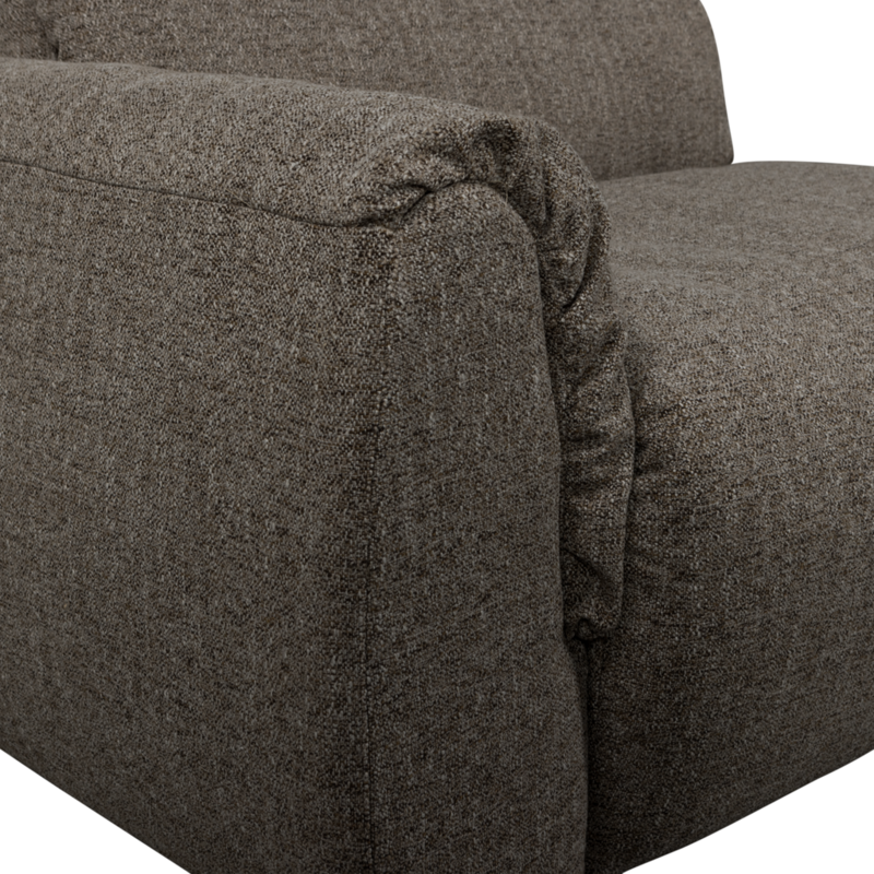 WOOOD-collectie Baggy 1-Zits Met Arm Links Geweven Stof Warmgrijs Melange