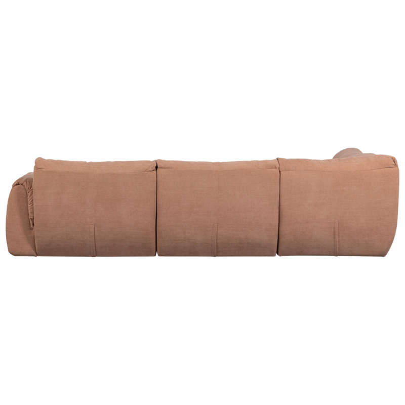 WOOOD-collectie Baggy Hoekbank Links Geweven Chenille Oudroze