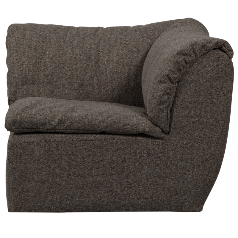 WOOOD-collectie Baggy Hoekelement Geweven Stof Warmgrijs Melange