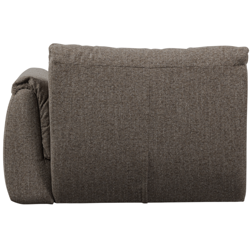WOOOD-collectie BAGGY 1-ZITS MET ARM RECHTS GEWEVEN STOF WARMGRIJS MELANGE