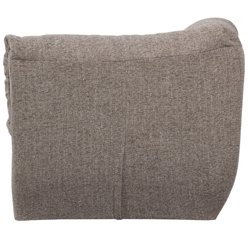 WOOOD-collectie BAGGY HOEKELEMENT GEWEVEN STOF BRUIN MELANGE
