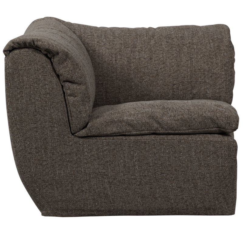 WOOOD-collectie Baggy Hoekelement Geweven Stof Warmgrijs Melange