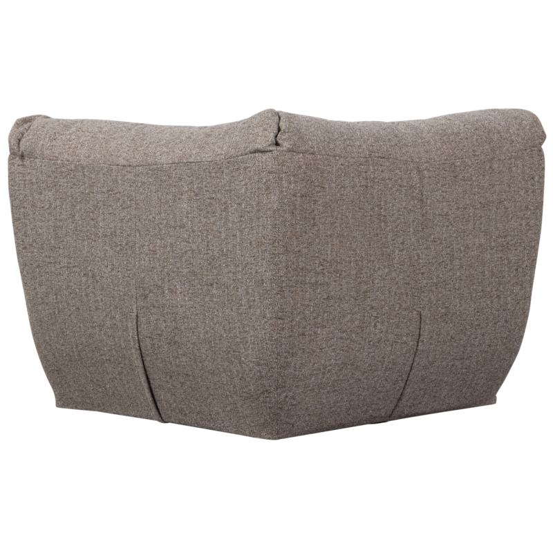 WOOOD-collectie BAGGY HOEKELEMENT GEWEVEN STOF BRUIN MELANGE