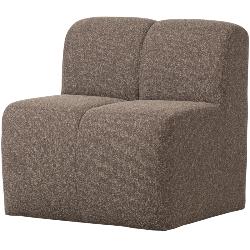WOOOD-collectie Mojo Eetbankje 84Cm Met Rugleuning Boucle Bruin Melange
