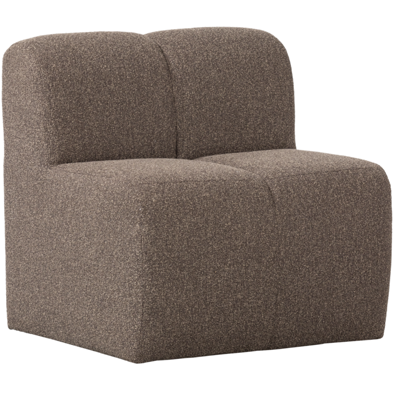 WOOOD-collectie Mojo Eetbankje 84Cm Met Rugleuning Boucle Bruin Melange