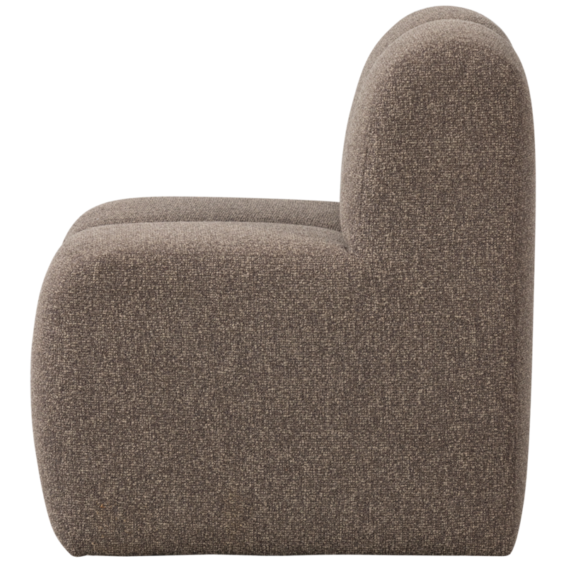 WOOOD-collectie Mojo Eetbankje 84Cm Met Rugleuning Boucle Bruin Melange