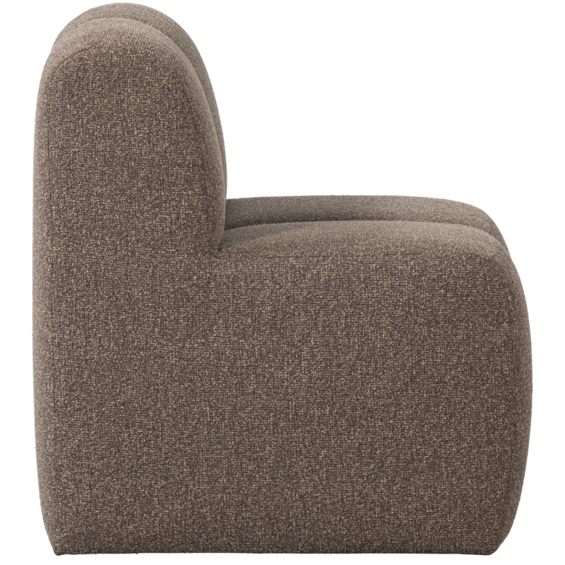 WOOOD-collectie Mojo Eetbankje 84Cm Met Rugleuning Boucle Bruin Melange