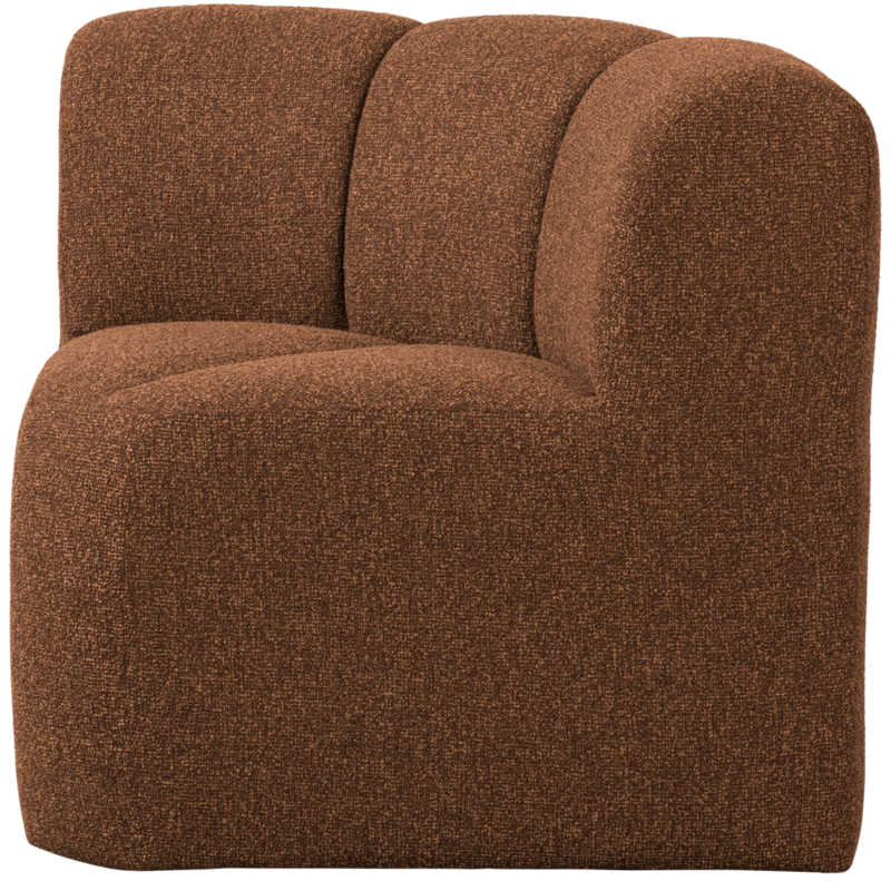 WOOOD-collectie Mojo Eetbankje Hoek Met Rugleuning Boucle Roestbruin Melange