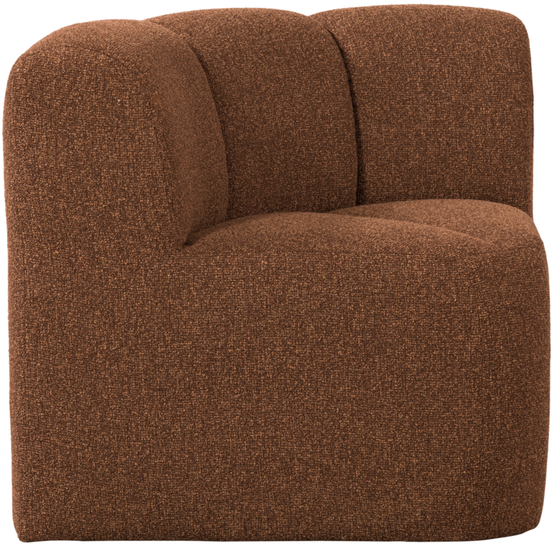 WOOOD-collectie Mojo Eetbankje Hoek Met Rugleuning Boucle Roestbruin Melange