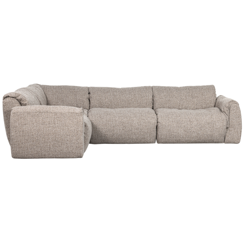 WOOOD-collectie Baggy Hoekbank Links Geweven Stof Naturel Melange