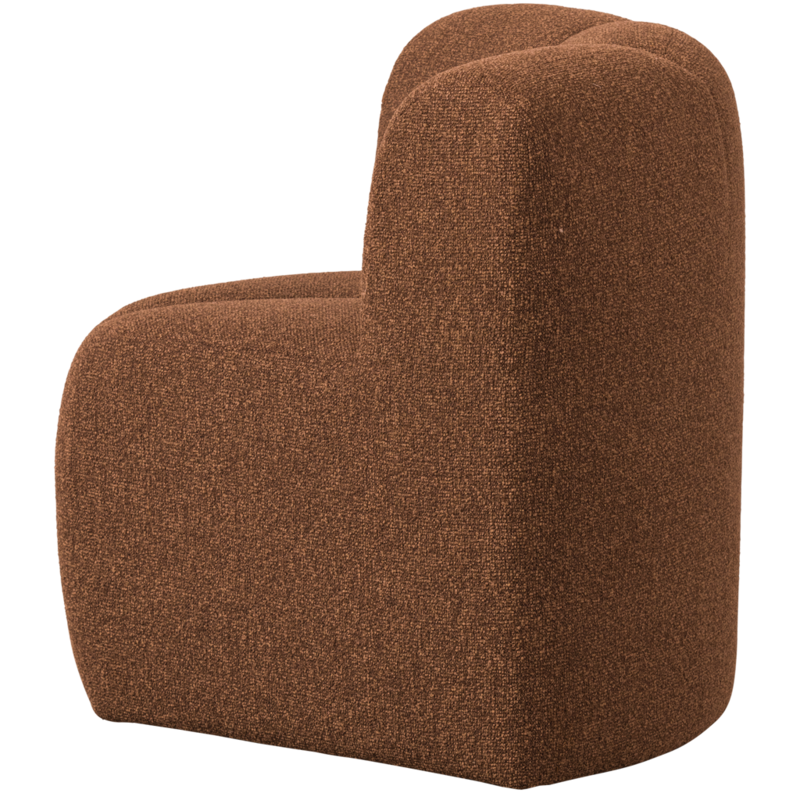 WOOOD-collectie Mojo Eetbankje Hoek Met Rugleuning Boucle Roestbruin Melange