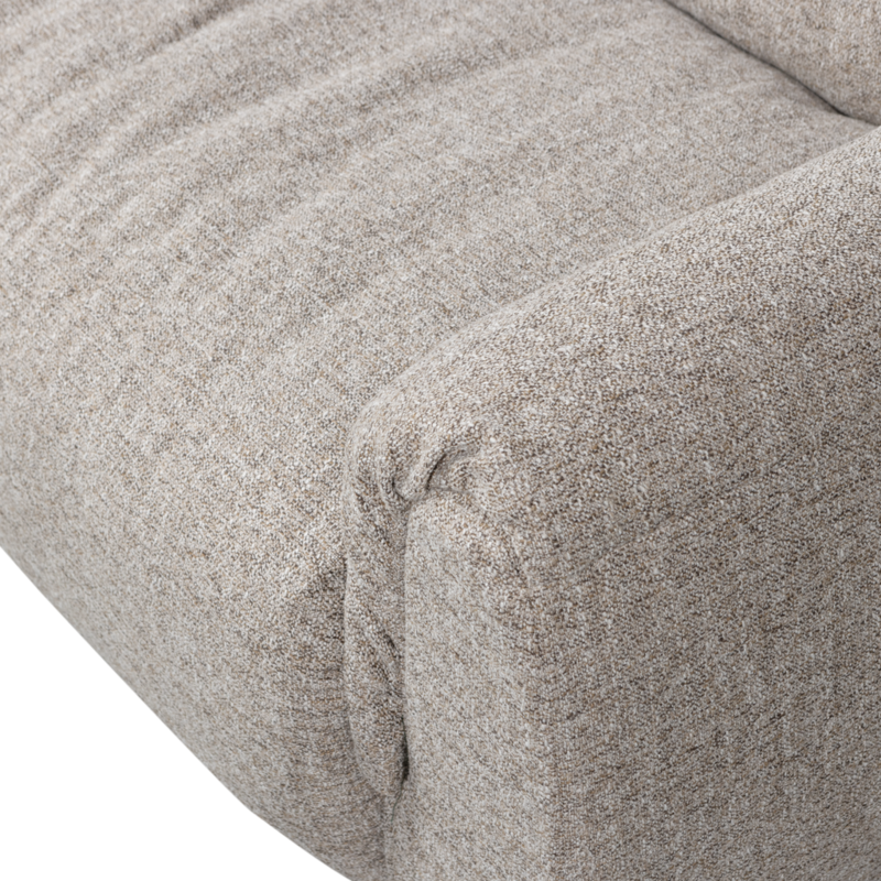 WOOOD-collectie Baggy Hoekbank Links Geweven Stof Naturel Melange