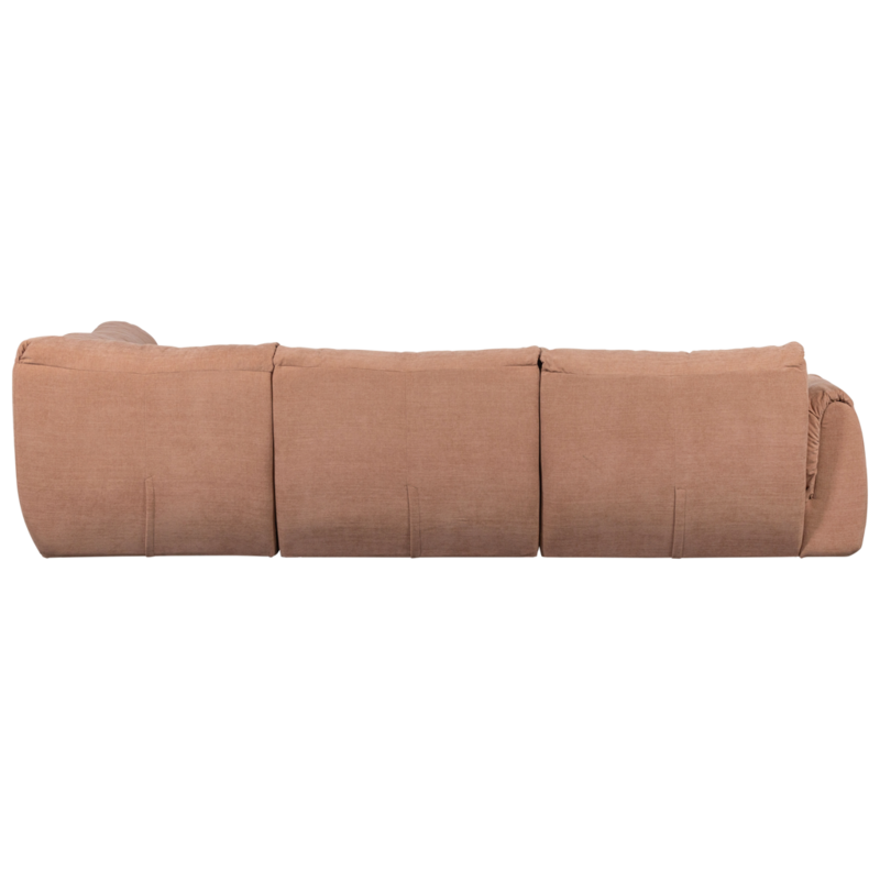 WOOOD-collectie Baggy Hoekbank Rechts Geweven Chenille Oudroze