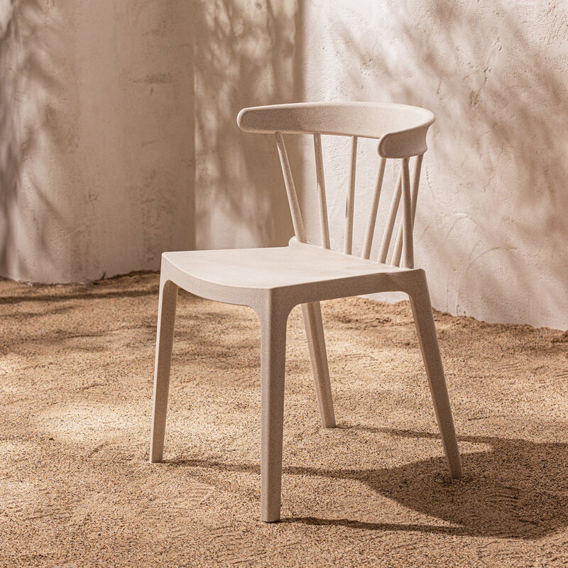 WOOOD-collectie Bliss Tuinstoel Met Spijlen Wheat Fiber Off White Melange