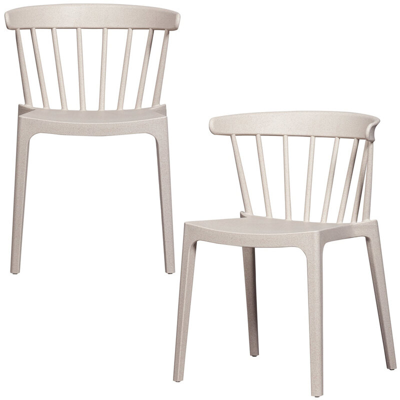 WOOOD-collectie Bliss Tuinstoel Met Spijlen Wheat Fiber Off White Melange