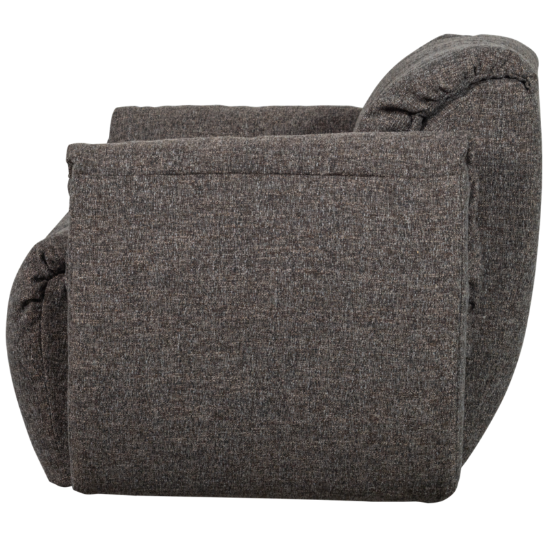 WOOOD-collectie Baggy Draaifauteuil Geweven Stof Warmgrijs Melange