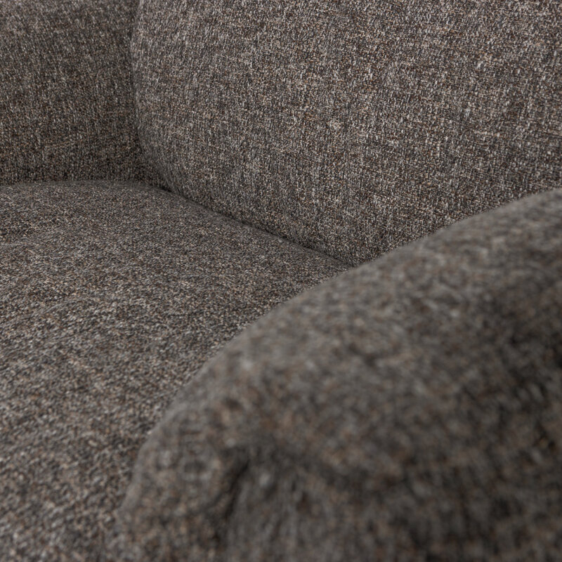 WOOOD-collectie Baggy Draaifauteuil Geweven Stof Warmgrijs Melange