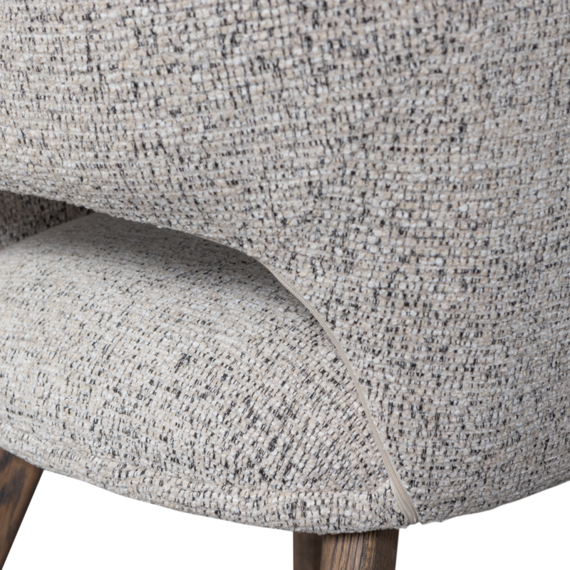 WOOOD-collectie Murat Eetkamerstoel Naturel Met Houten Poot Mystic Brown