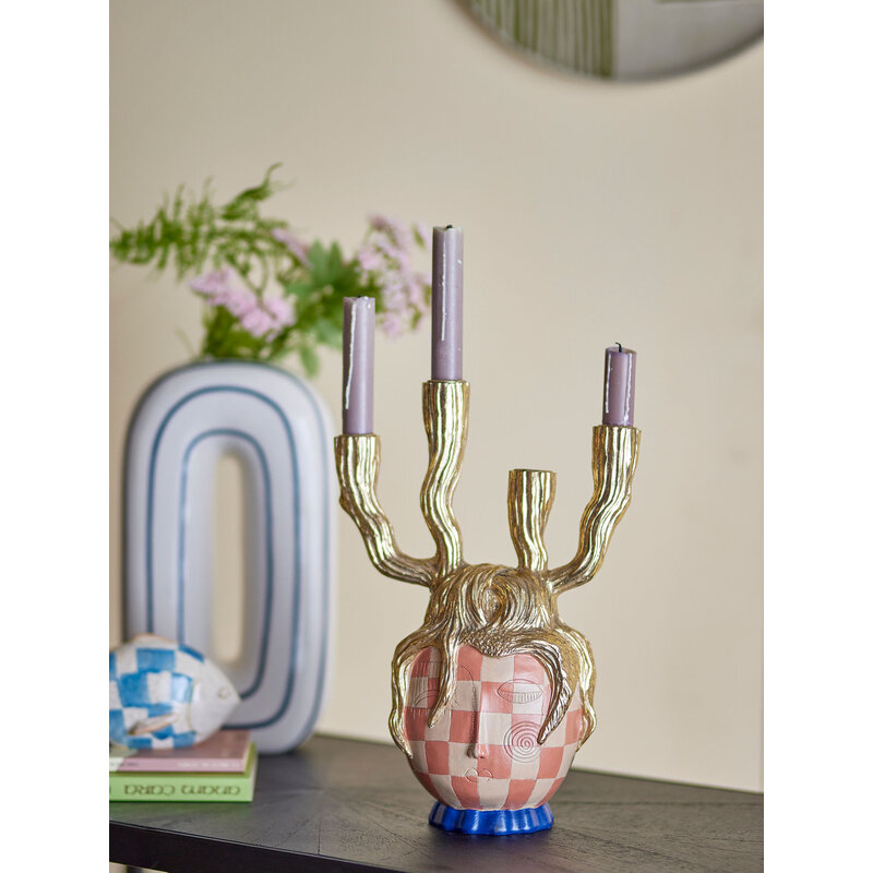 Bloomingville-collectie Medusa Kaarsenhouder Goud Polyresin
