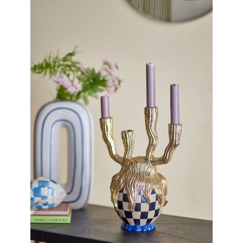 Bloomingville-collectie Medusa Candle Holder, Gold, Polyresin