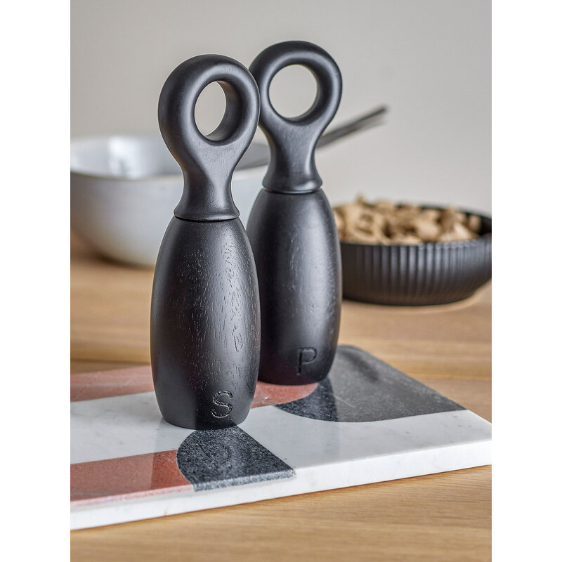 Bloomingville-collectie Martim Salt & Pepper Mill, Black, Rubberwood
