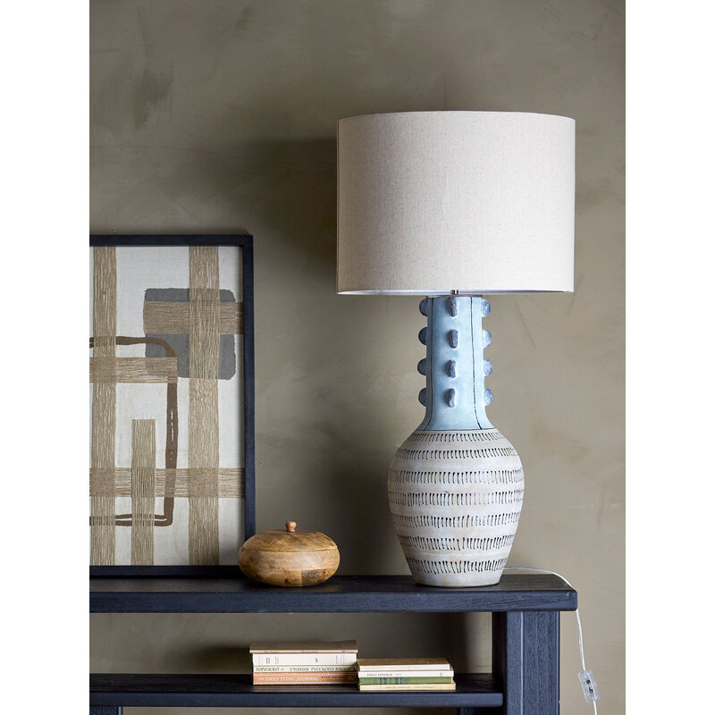 Bloomingville-collectie Gadiela staande lamp blauw aardewerk