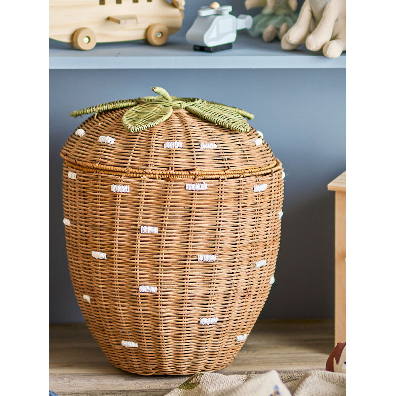 Bloomingville-collectie Pelino mand met deksel bruin rotan