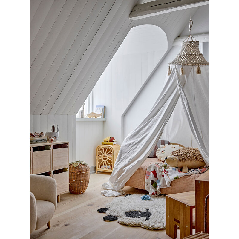 Bloomingville-collectie Pelino mand met deksel bruin rotan