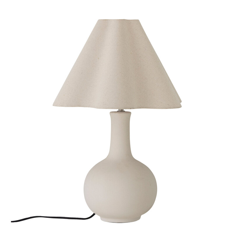Bloomingville-collectie Heide tafellamp wit aardewerk