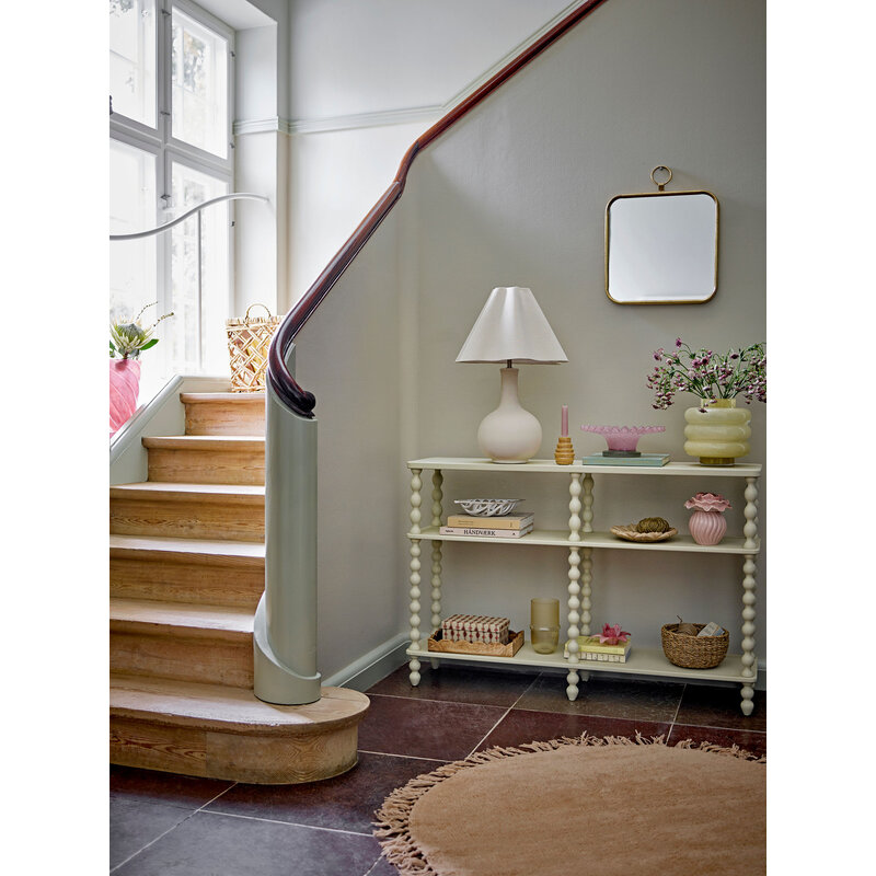 Bloomingville-collectie Heide tafellamp wit aardewerk