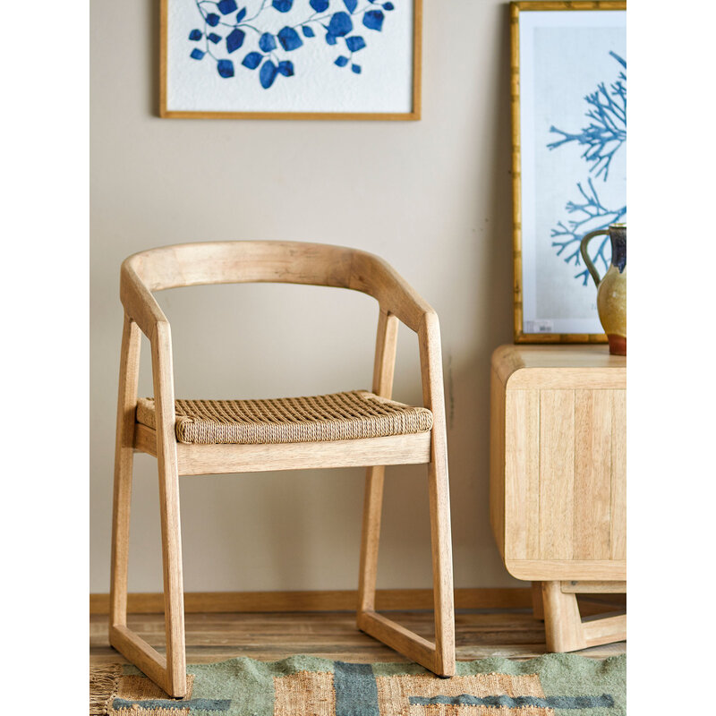 Bloomingville-collectie Serrone eetkamerstoel naturel rubberhout