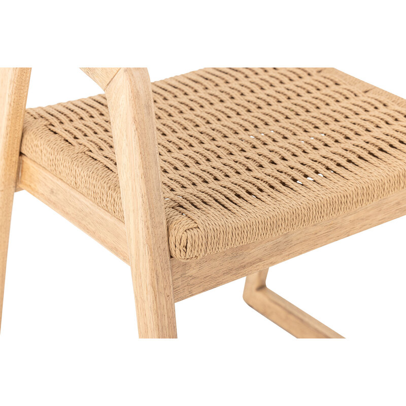 Bloomingville-collectie Serrone eetkamerstoel naturel rubberhout