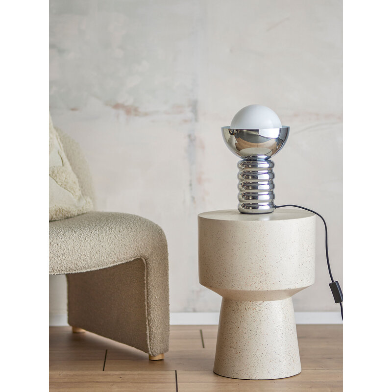 Spike tafellamp zilver metaal