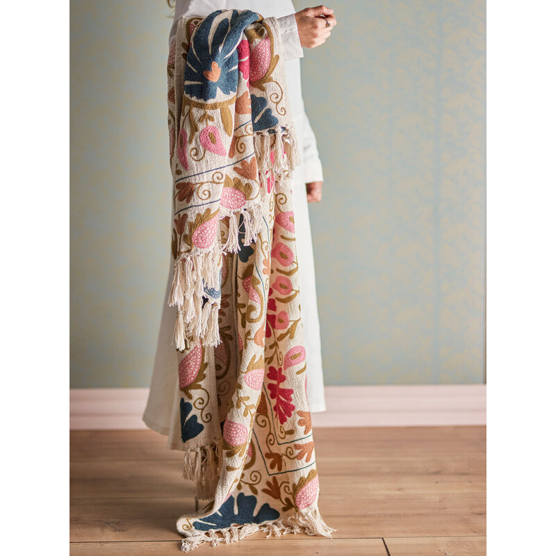 Bloomingville-collectie Ceva Throw, Rose, Cotton