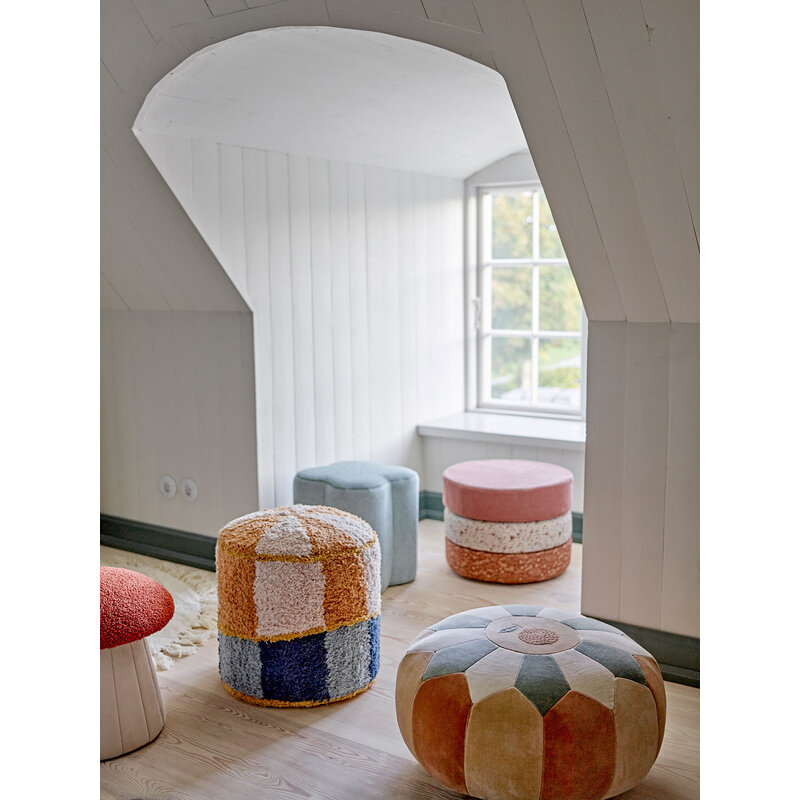 Bloomingville-collectie Agnes Poef Bruin Katoen