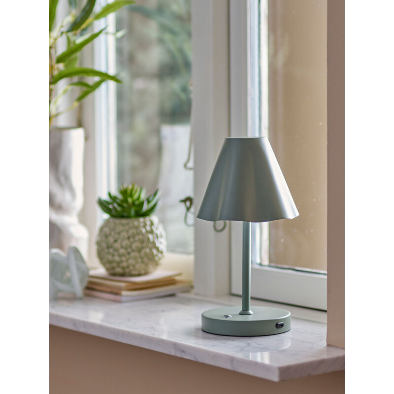 Bloomingville-collectie Lianna Draagbare Lamp Oplaadbaar Groen Metaal