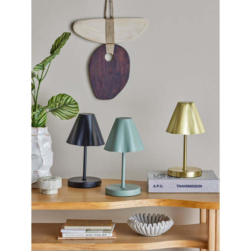 Bloomingville-collectie Lianna Draagbare Lamp Oplaadbaar Groen Metaal