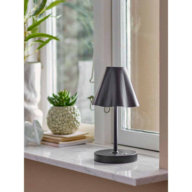 Bloomingville-collectie Lianna Draagbare Lamp Oplaadbaar Zwart Metaal