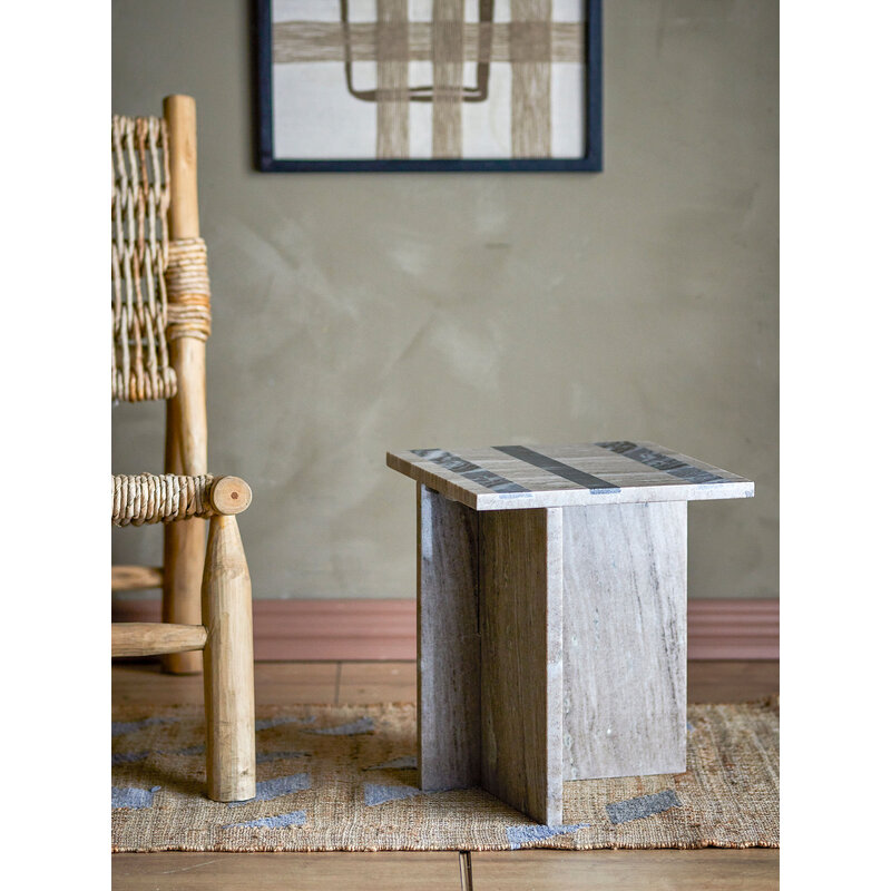 Bloomingville-collectie Clea bijzettafel bruin marmer