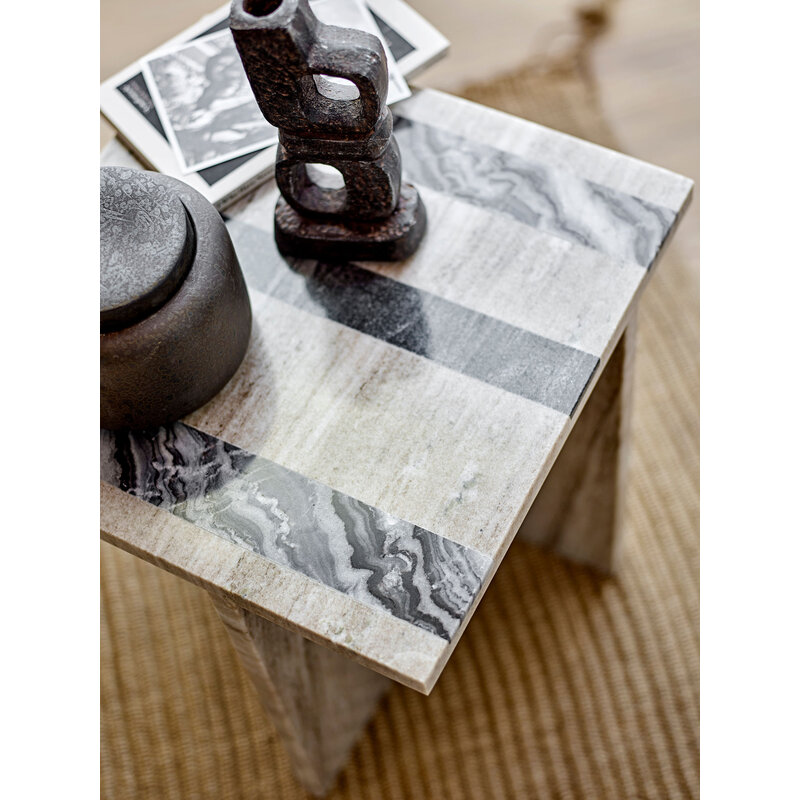 Bloomingville-collectie Clea bijzettafel bruin marmer