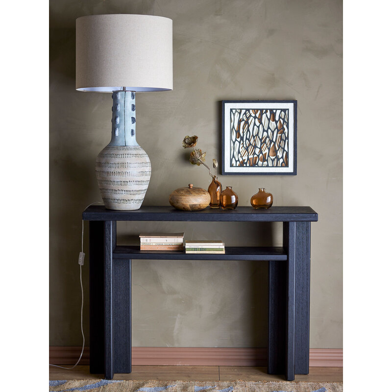 Bloomingville-collectie Cupa consoletafel zwart vurenhout