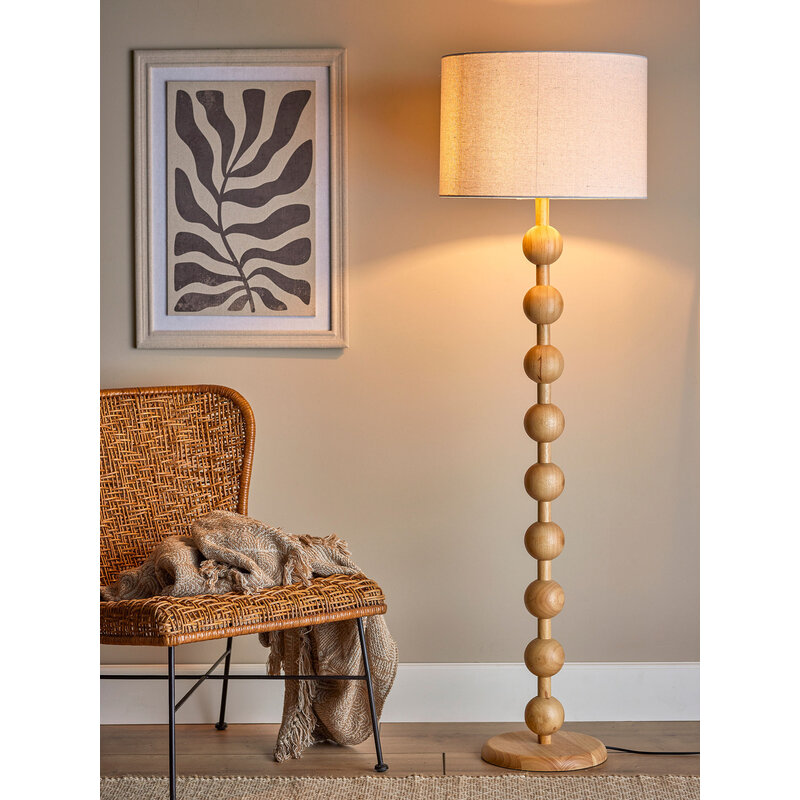 Bloomingville-collectie Giacoma Floor Lamp, Nature, Rubberwood
