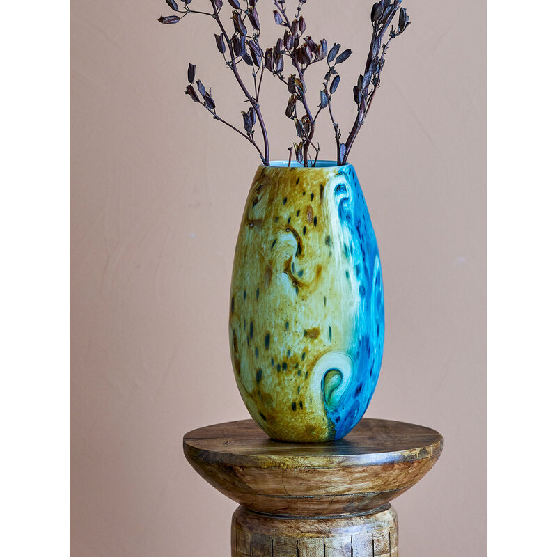 Bloomingville-collectie Kalian Vaas Blauw Glas