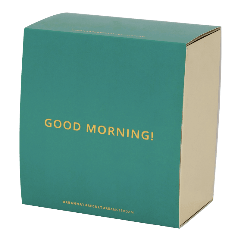 Urban Nature Culture-collectie Good Morning Kopje Cappuccino/Tea and bord Valuri Violet, set of 4, in gift pack