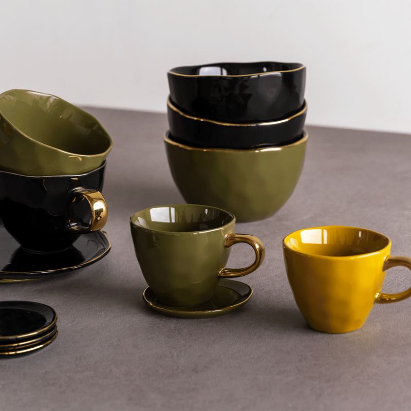Urban Nature Culture-collectie Good Morning schaal dia 14 cm - Black (set of 4)