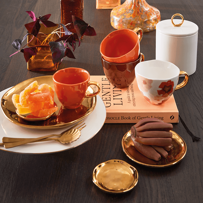 Urban Nature Culture-collectie Good Morning Kopje Cappuccino / Tea dia 11 cm - Burnt Orange (set of 4)